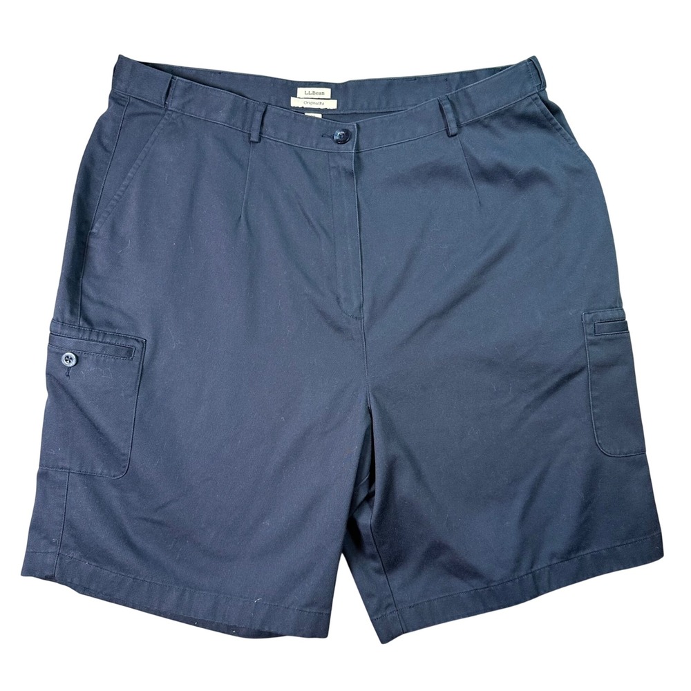 L.L.Bean Cargo Shorts Navy Blue Original Fit Cotton Utility Outdoor Size 20 REG